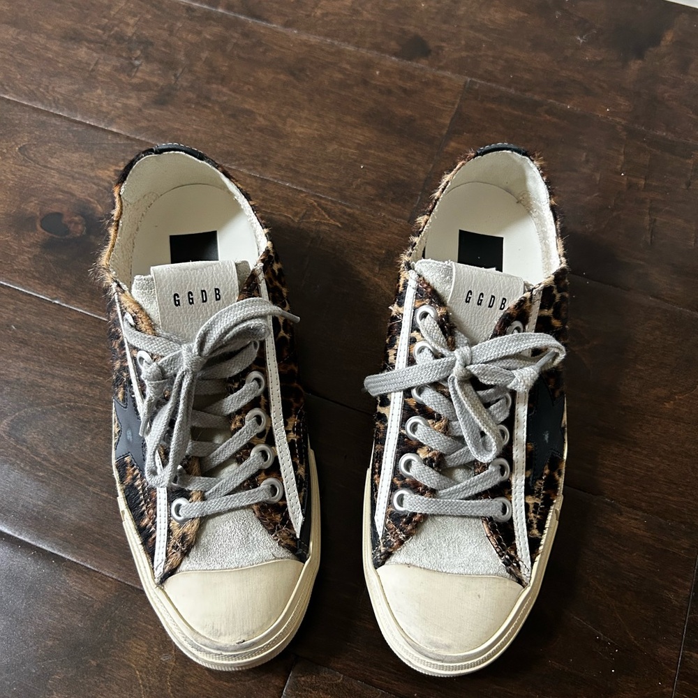 Golden Goose Vstar2 Leopard Print Sneakers